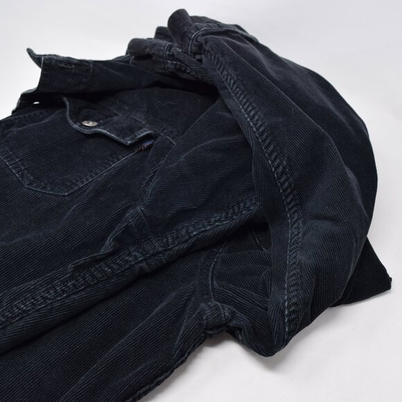 Canyon River Blues Corduroy Jacket Men Large Button Up Black Casual Cozy Outdoor - Picture 11 of 12